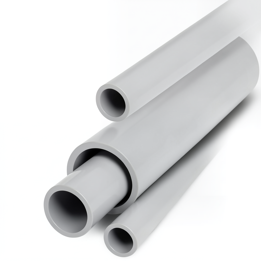 مواسير UPVC جدول 40 مقاس 1 إنش سمك 3.38 مم لون رمادي فاتح