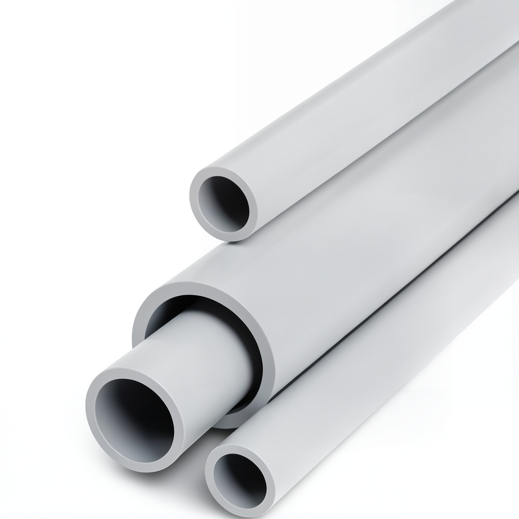 مواسير UPVC مقاس ½ 1 إنش جدول 40 سمك 3.68 مم لون رمادي فاتح