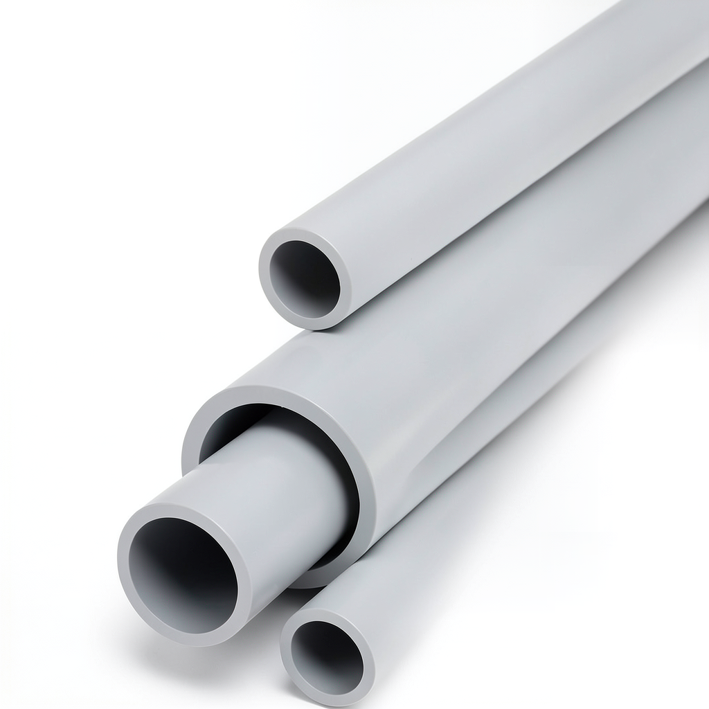 مواسير UPVC جدول 40 مقاس 8 إنش سمك 8.18 مم لون رمادي فاتح