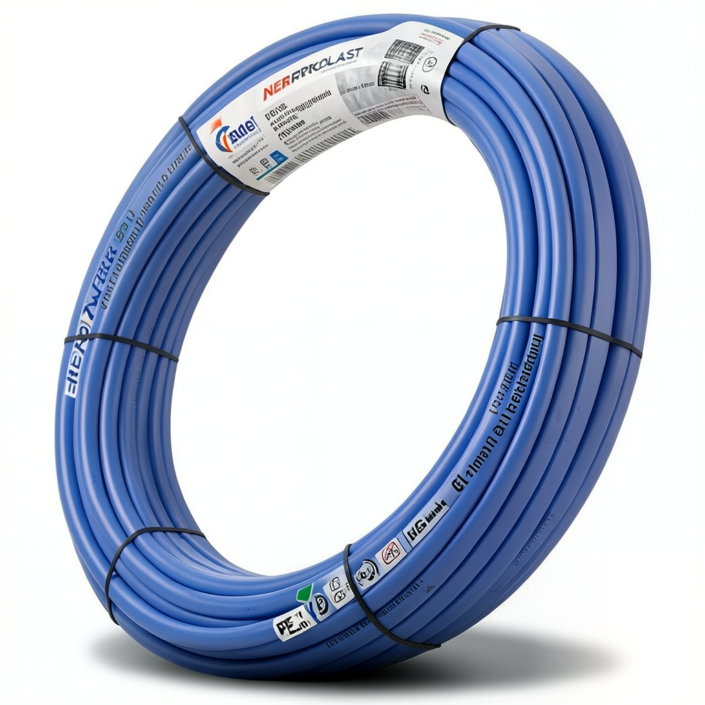 أنابيب HDPE PE 80 ضغط 10 بار قطر خارجي 125 مم سمك 9.2 مم لون أزرق | نيبروبلاست