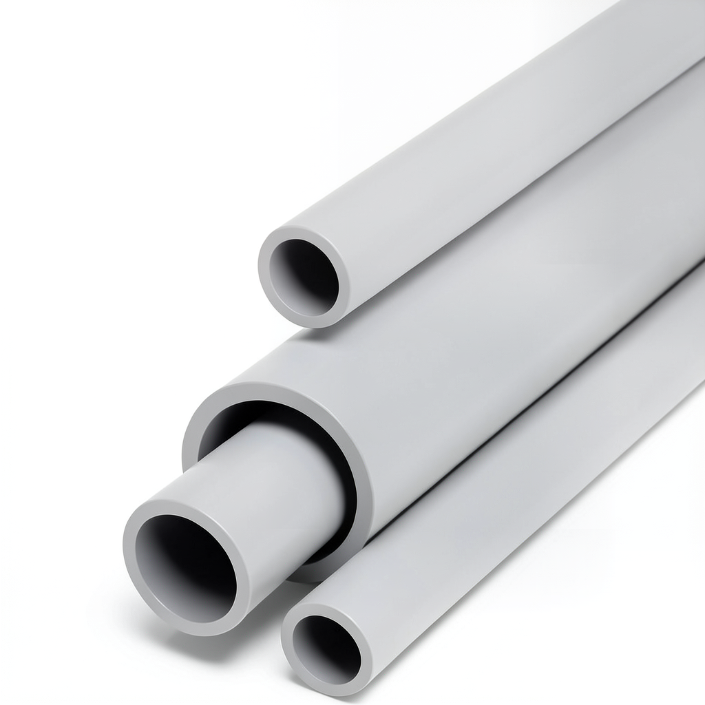 مواسير UPVC جدول 40 مقاس 6 إنش سمك 7.11 مم لون رمادي فاتح