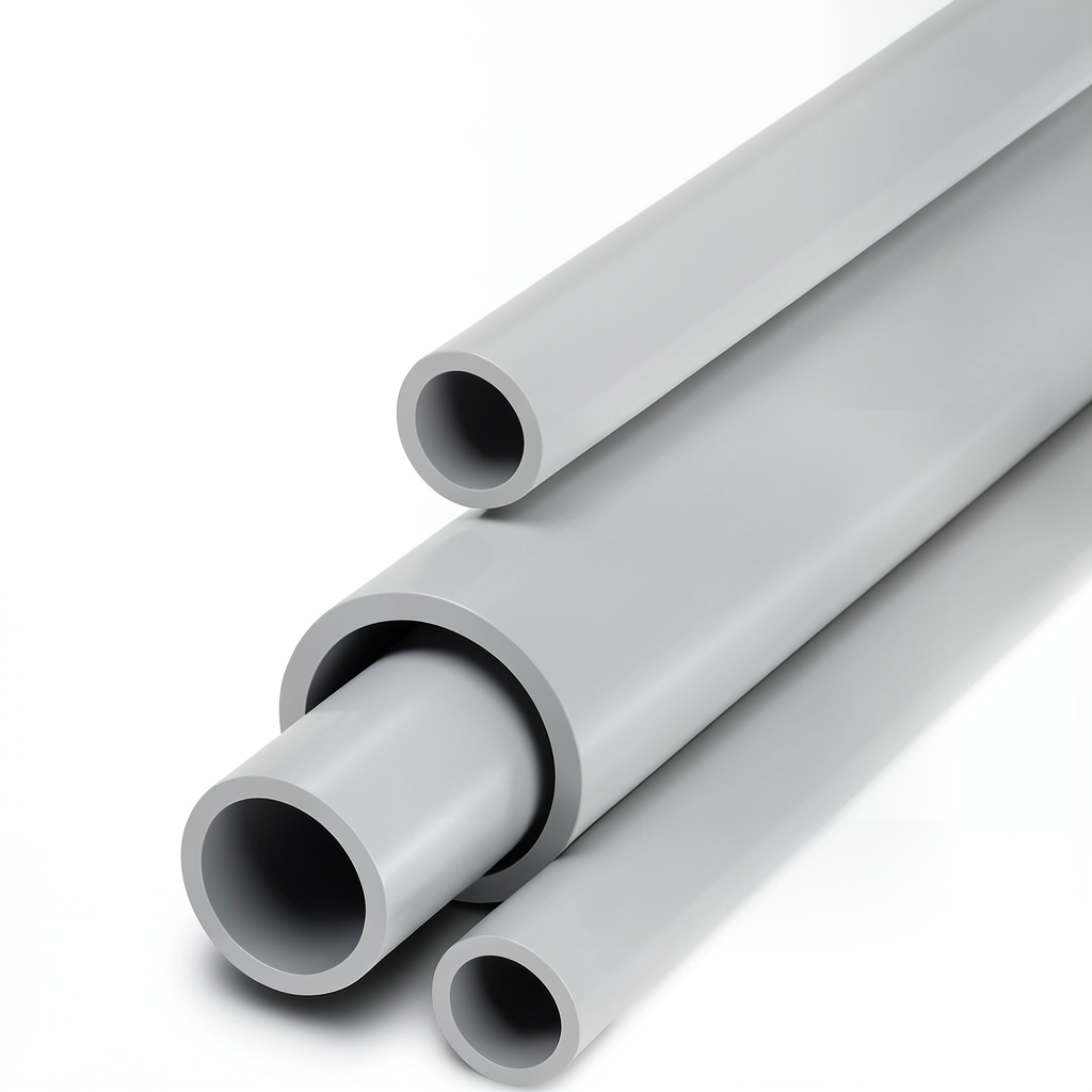 UPVC Pipes Schedule 40 Size 8 Inch Thickness 8.18 mm Light Gray