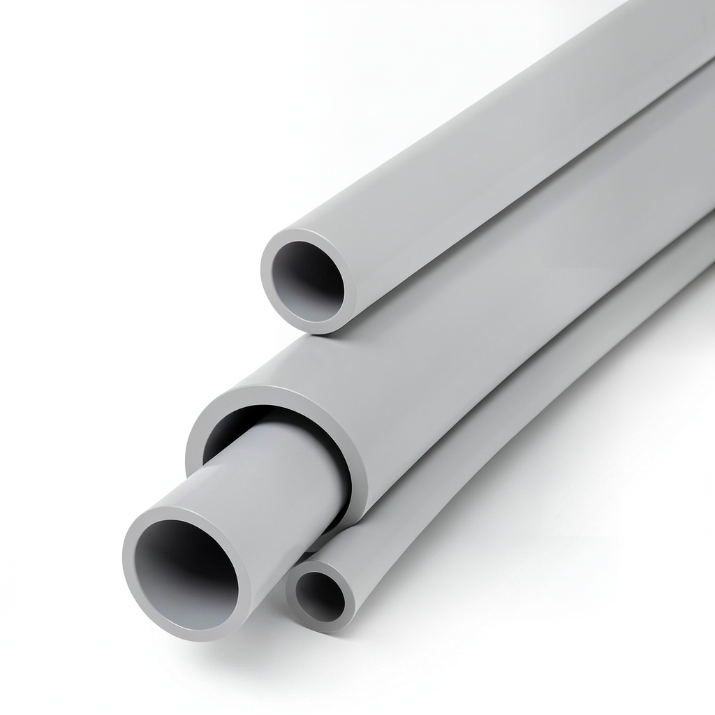 مواسير UPVC جدول 40 مقاس ½ إنش سمك 2.77 مم لون رمادي فاتح