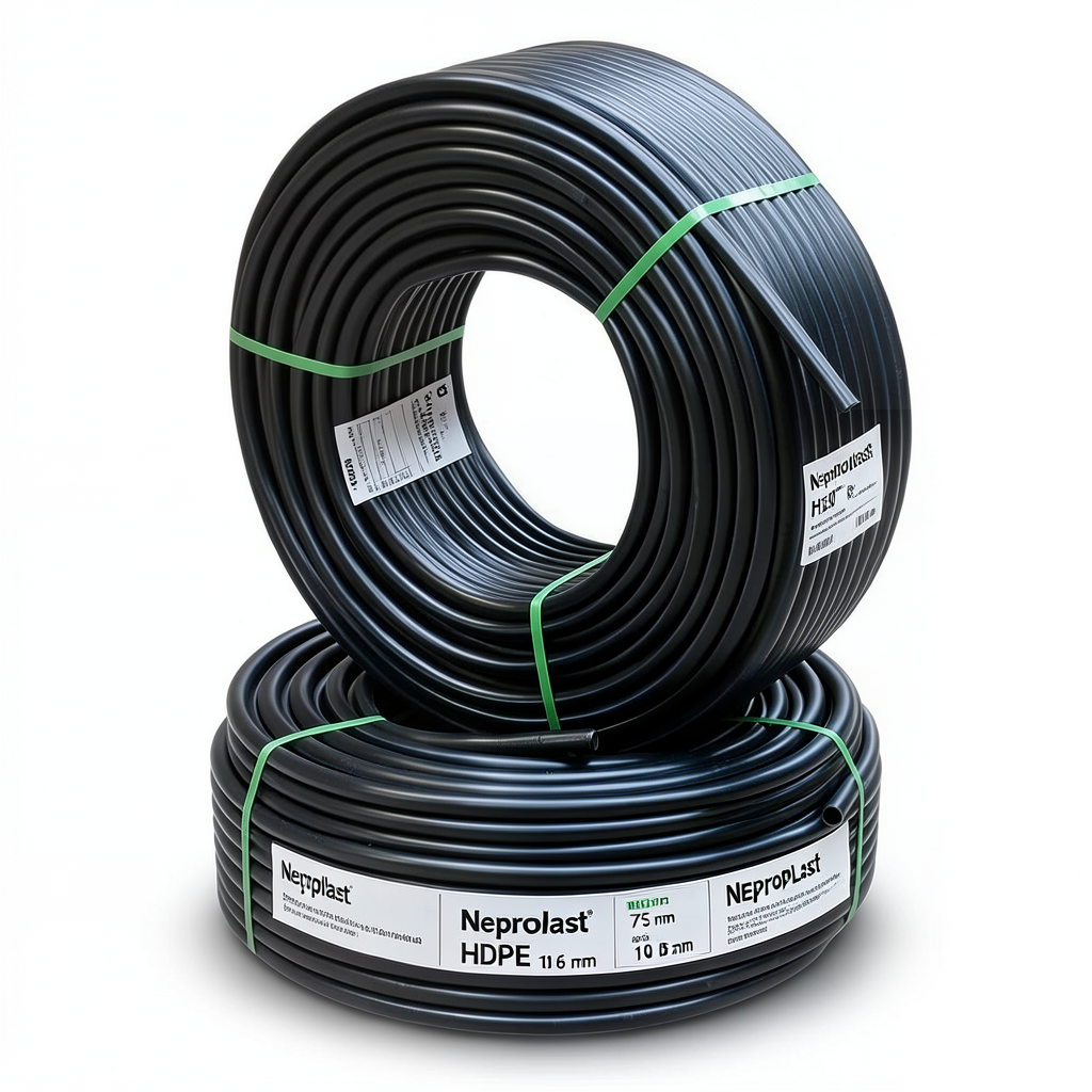 Neproplast HDPE Pipes PE 80 Pressure 10 Bar Outside Diameter 75 mm Thickness 5.6 mm Black | NEPROPLAST
