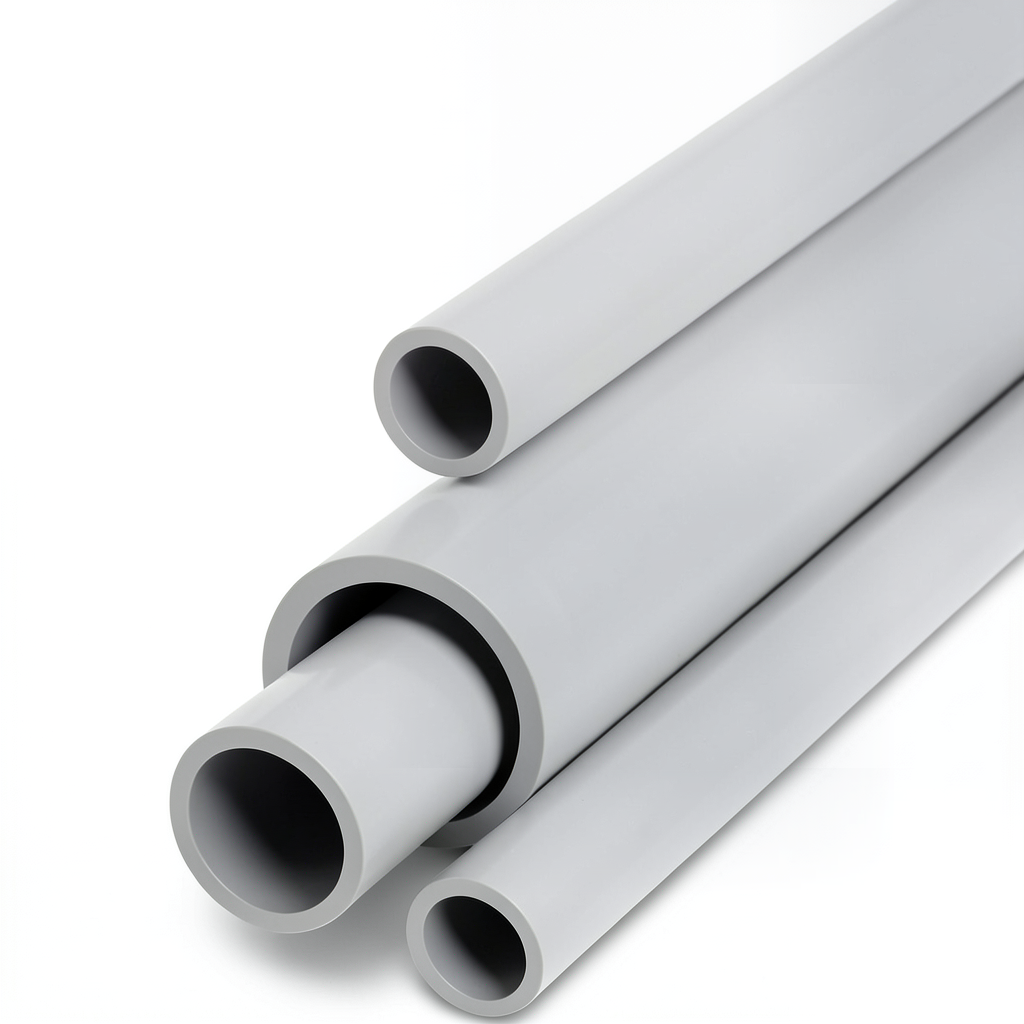 مواسير UPVC جدول 40 مقاس 1 إنش سمك 3.38 مم لون رمادي فاتح