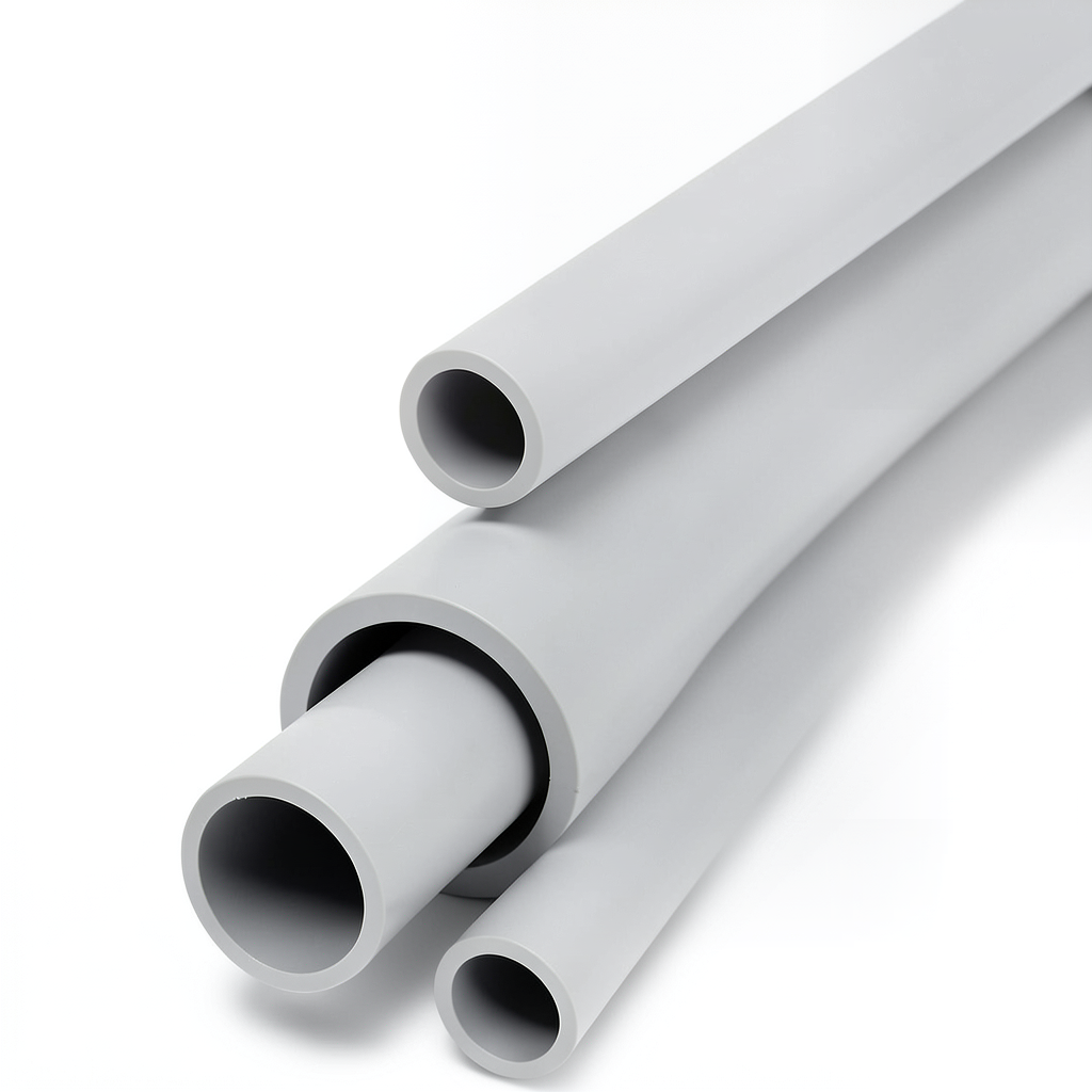 مواسير UPVC مقاس ½ 1 إنش جدول 40 سمك 3.68 مم لون رمادي فاتح