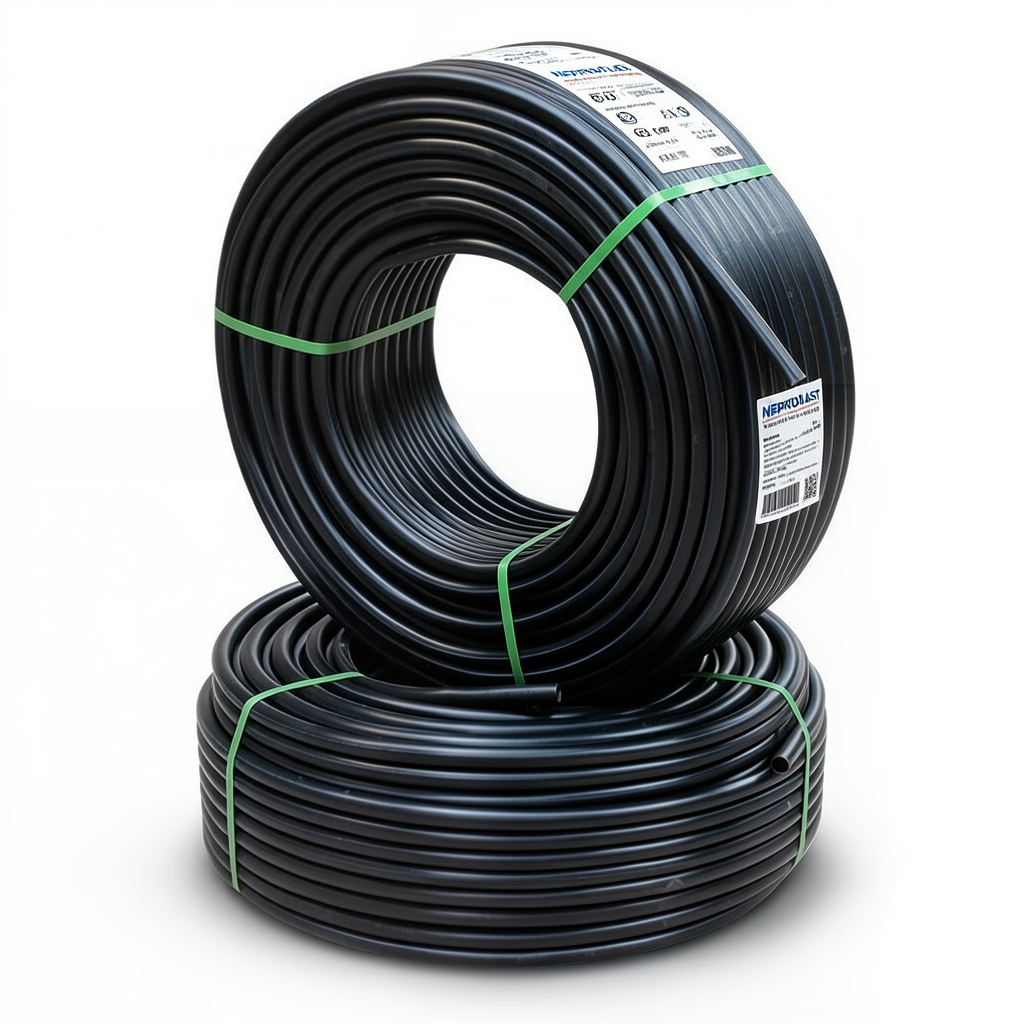 HDPE Pipes PE 80 Pressure 10 Bar 125 mm Diameter 9.2 mm Thickness Black | NEPROPLAST
