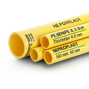 مواسير HDPE PE 80 ضغط 3.2 بار قطر خارجي 160 مم سمك 4.0 مم لون أصفر | نيبروبلاست
