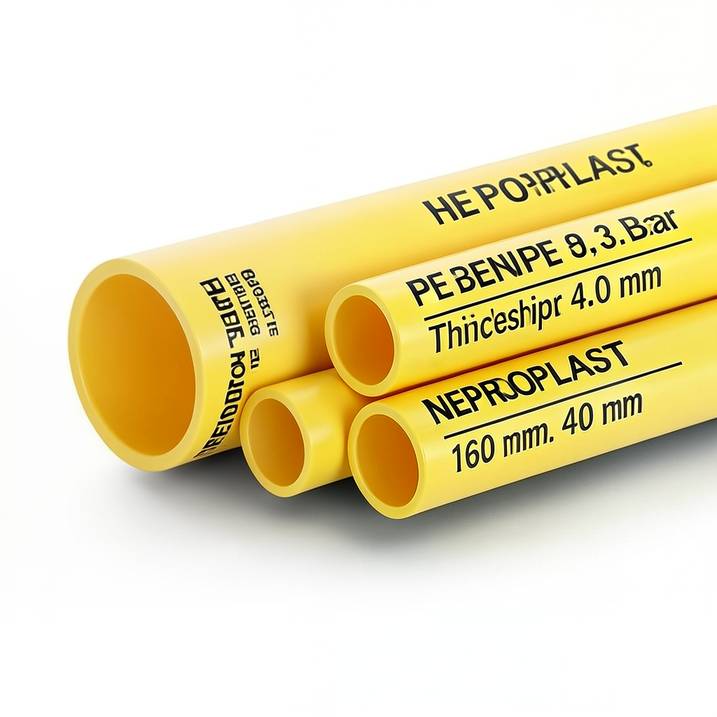 HDPE Pipes PE 80 Pressure 3.2 Bar Outside Diameter 160 mm Thickness 4.0 mm Yellow | NEPROPLAST