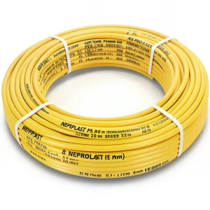 أنابيب HDPE PE 80 ضغط 3.2 بار قطر خارجي 90 مم سمك 2.2 مم لون أصفر | نيبروبلاست