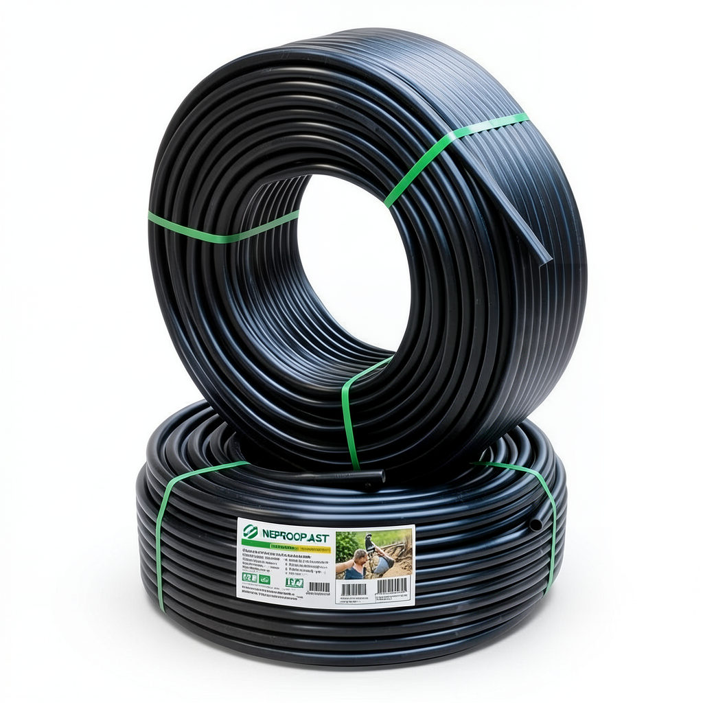 أنابيب HDPE PE 80 ضغط 10 بار قطر 50 مم سمك 3.7 مم لون أسود | نيبروبلاست