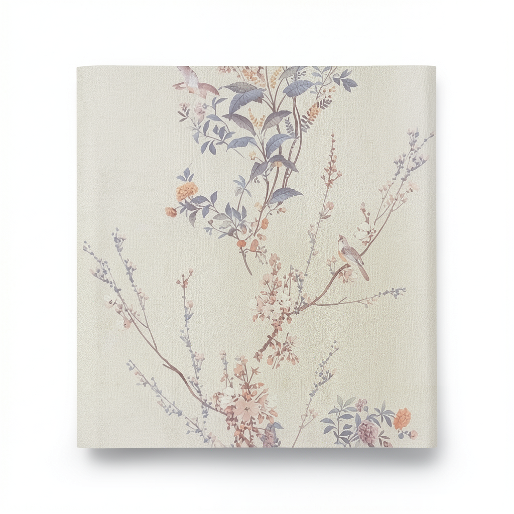 Italian Wallpaper Floral Design 10m x 1.06m Beige Color