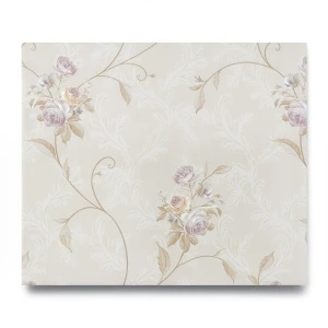 Italian Wall Covering Floral Design 10m x 1.06m Light Beige