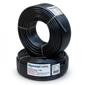 أنابيب HDPE نيبروبلاست PE 80 ضغط 10 بار قطر خارجي 75 مم سمك 5.6 مم لون اسود | نيبروبلاست