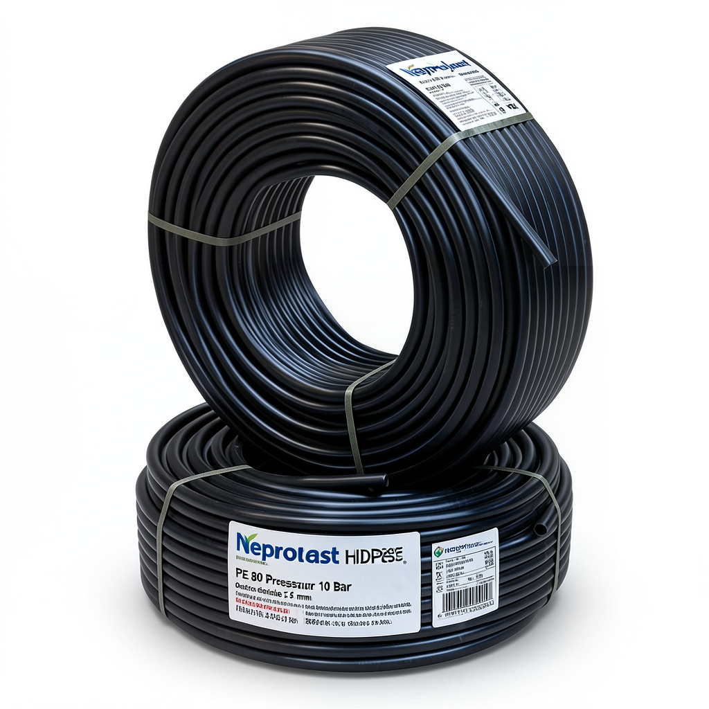 Neproplast HDPE Pipes PE 80 Pressure 10 Bar Outside Diameter 75 mm Thickness 5.6 mm Black | NEPROPLAST
