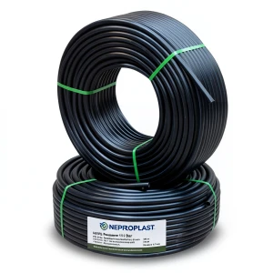 أنابيب HDPE PE 80 ضغط 10 بار قطر خارجي 90 مم سمك 6.7 مم لون أسود | نيبروبلاست