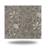 Italian Wall Covering Floral Design 10mx1.06m, Dark Beige