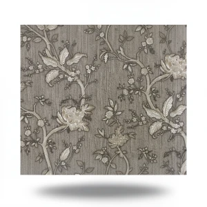 Italian Wall Covering Floral Design 10mx1.06m, Dark Beige