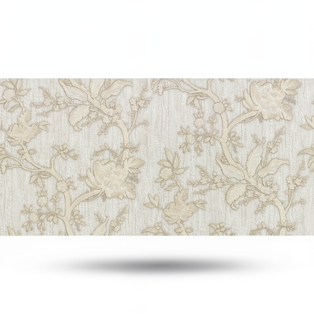 Floral Wallpaper 10m x 1.06m Beige Color, Model 38003