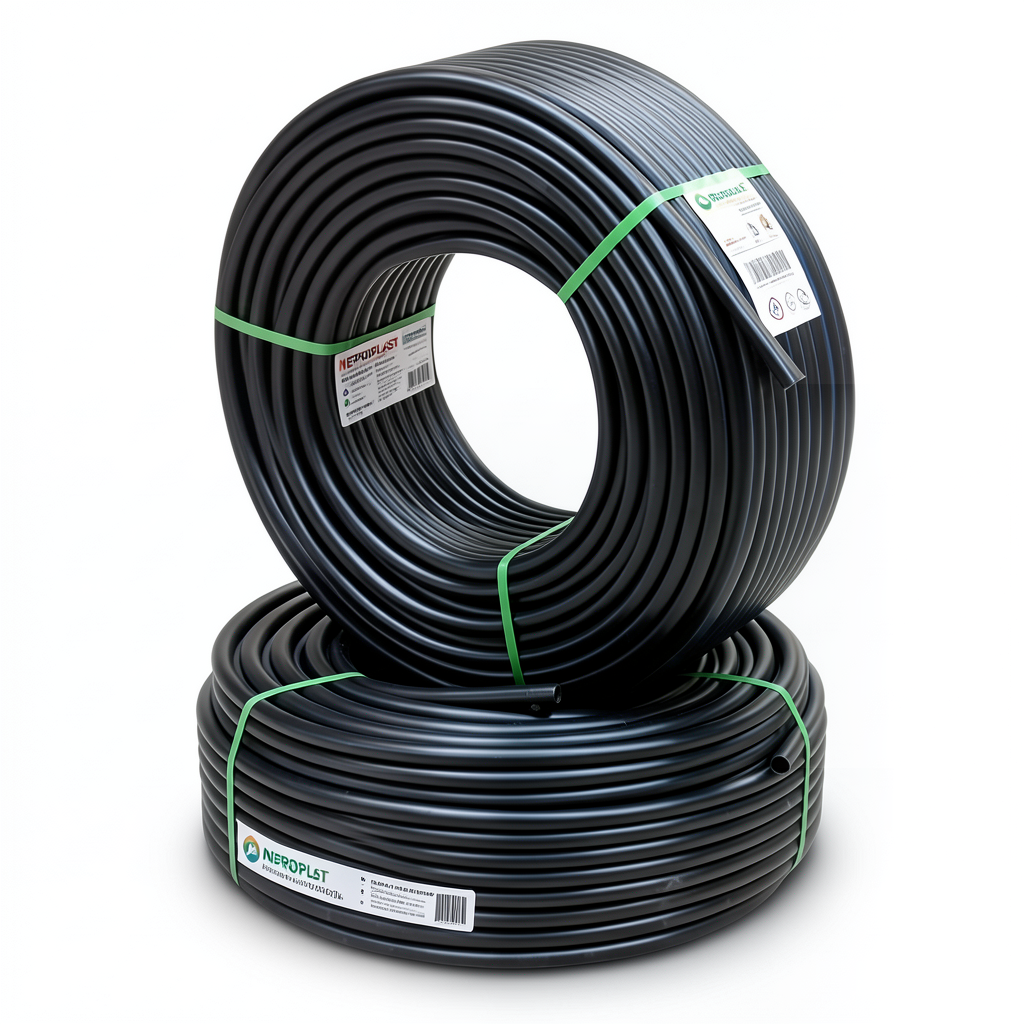 أنابيب HDPE PE 80 ضغط 10 بار قطر 125 مم سمك 9.2 مم لون أسود | نيبروبلاست