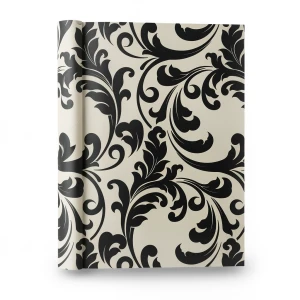 Italian Wallpaper Patterned Design Light Beige with Black, Size 10m x 0.70m