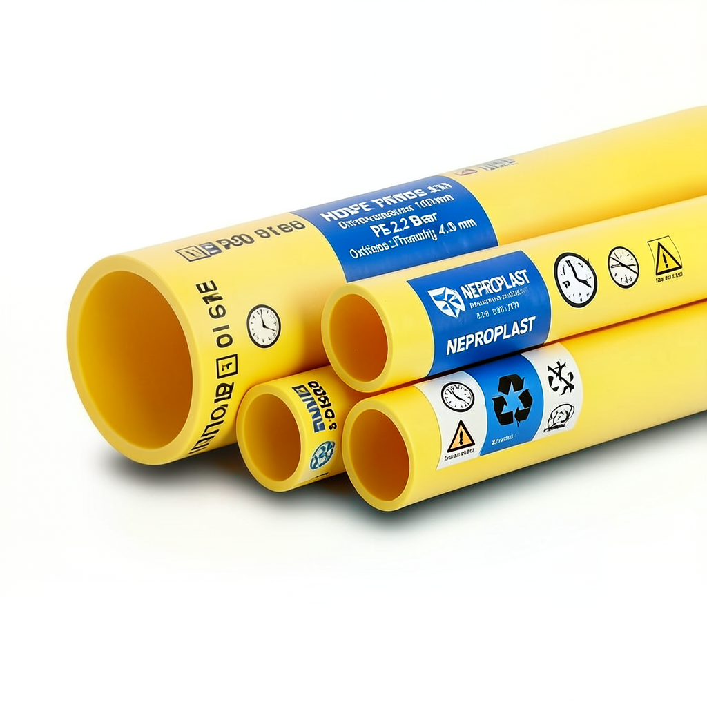 HDPE Pipes PE 80 Pressure 3.2 Bar Outside Diameter 160 mm Thickness 4.0 mm Yellow | NEPROPLAST