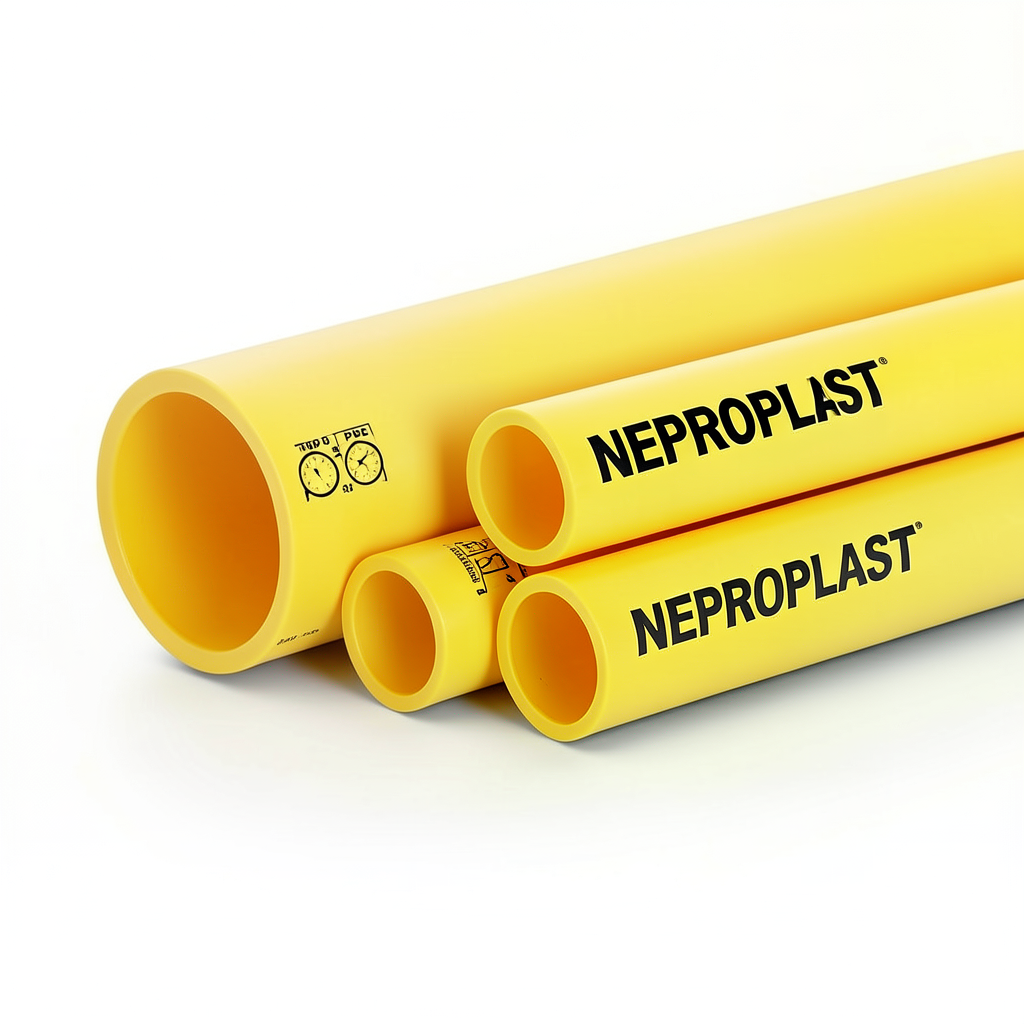 HDPE Pipes PE 80 Pressure 3.2 Bar Outside Diameter 180 mm Thickness 4.4 mm Yellow | NEPROPLAST