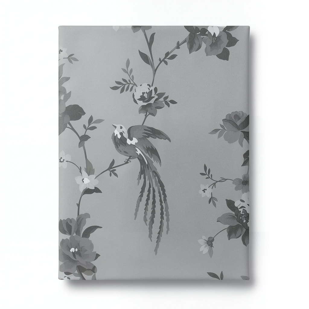 German Floral Wall Covering 10m x 0.53m Gray, Model 440645