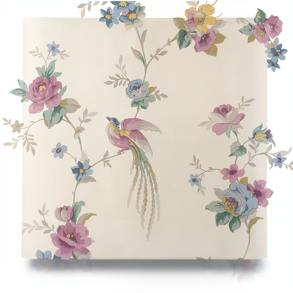 German Floral Wallpaper 10m x 0.53m Beige, Model 440638