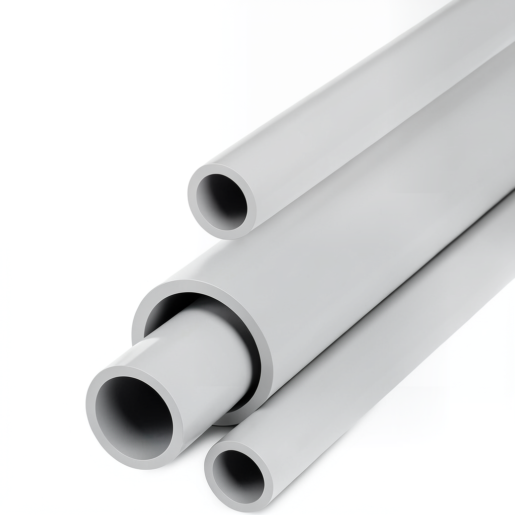 UPVC Pipes Schedule 80 Size 1 ½ Inch Thickness 5.08 mm Light Gray