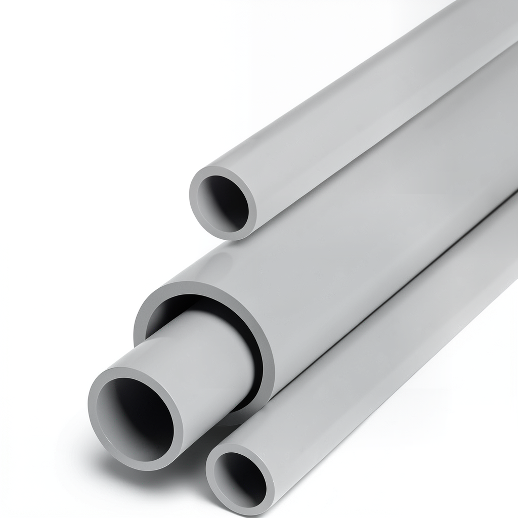 مواسير UPVC جدول 80 مقاس ½ 2 إنش سمك 7.01 مم لون رمادي فاتح