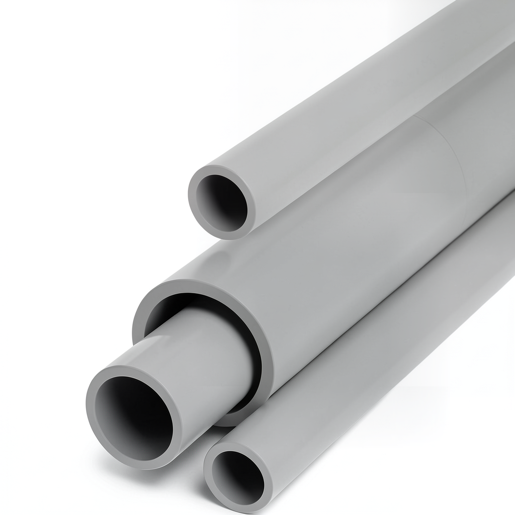 UPVC Pipes Schedule 80 Size 6 Inch Thickness 10.97 mm Light Gray