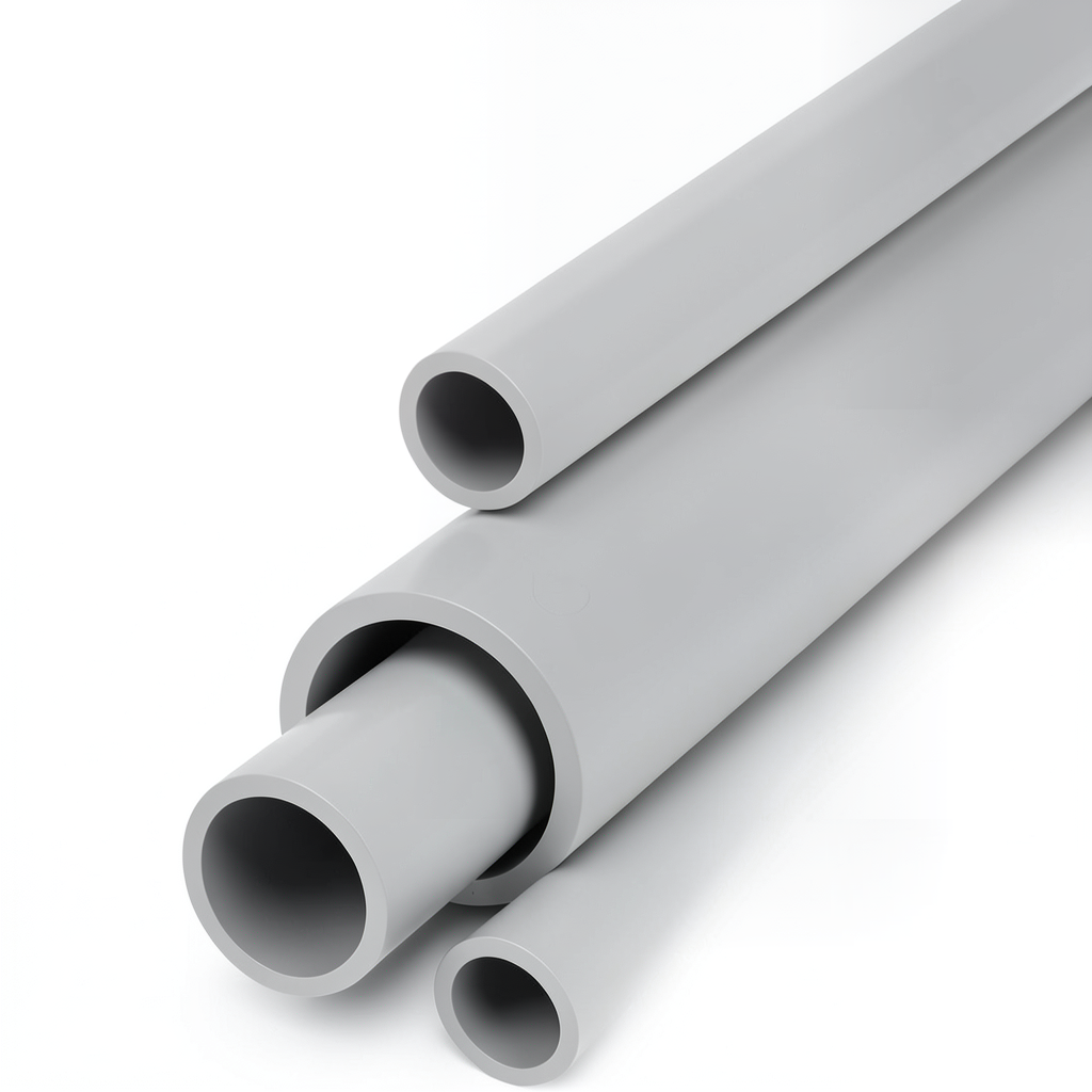 UPVC Pipes Schedule 80 Size 8 Inch Thickness 12.7 mm Light Gray