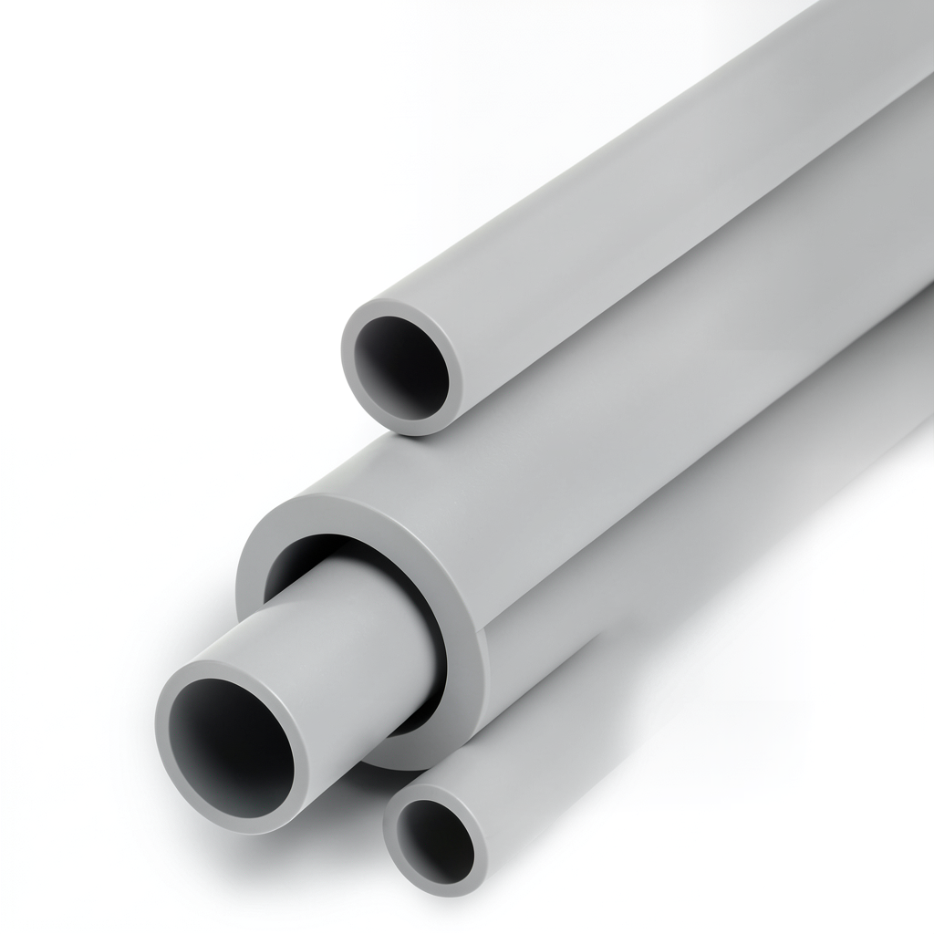 UPVC Pipes Schedule 80 Size 4 Inch Thickness 8.56 mm Light Gray