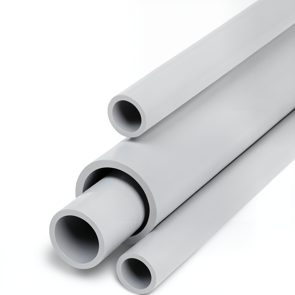 مواسير UPVC جدول 80 مقاس 8 إنش سمك 12.7 مم لون رمادي فاتح