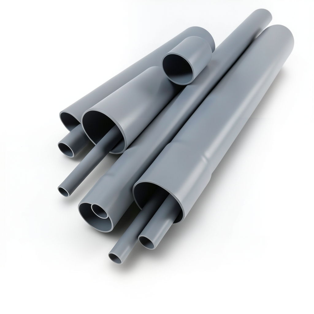 UPVC Pipes Nominal Pressure 10 Bar Outside Diameter 50 mm Thickness 2.4 mm Gray