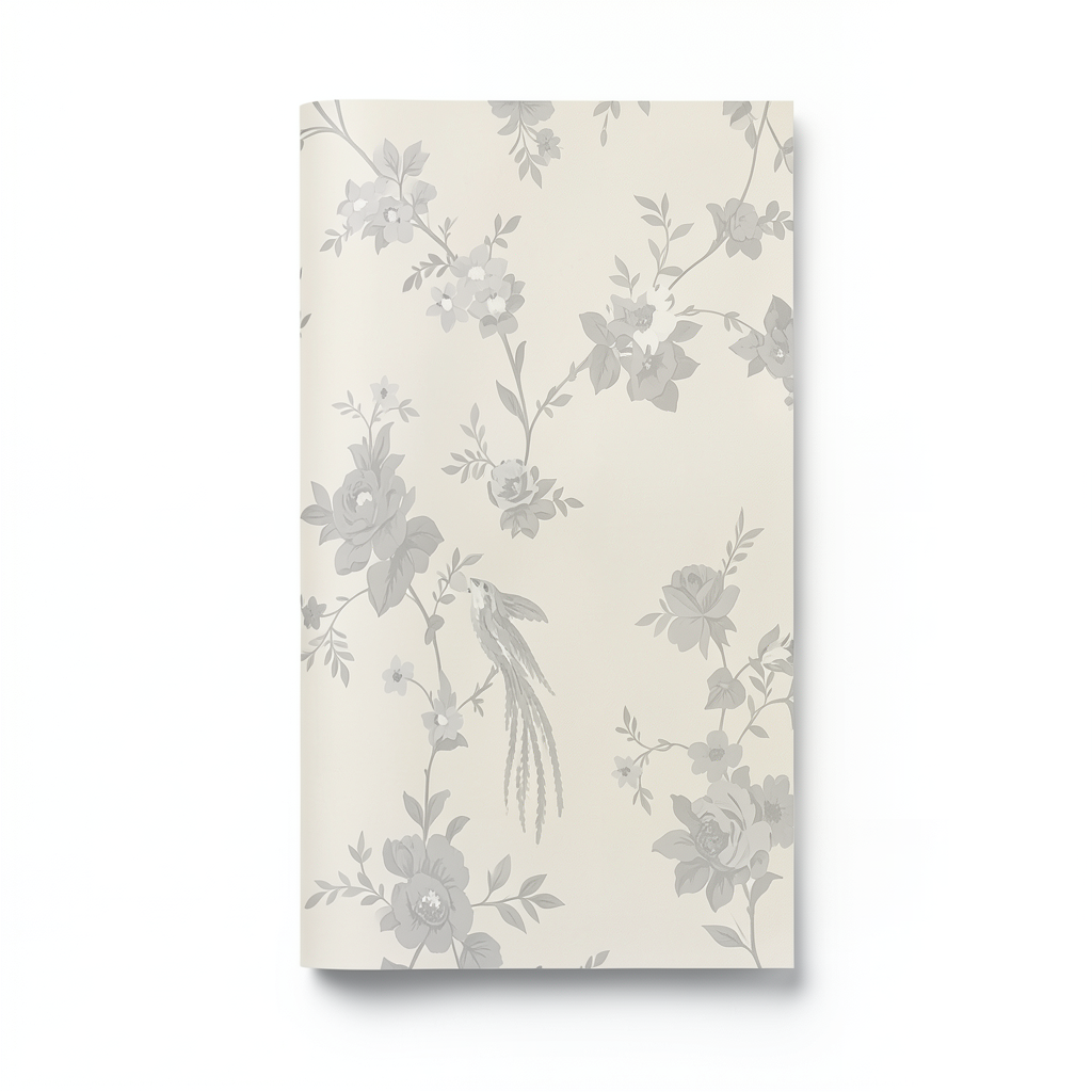 Floral Wallpaper 10m x 0.53m Light Beige, Model 440652