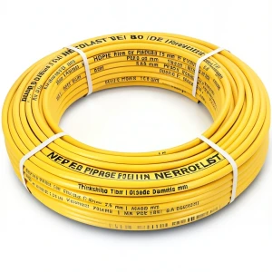 أنابيب HDPE PE 80 ضغط 10 بار قطر خارجي 75 مم سمك 5.6 مم لون أصفر | نيبروبلاست
