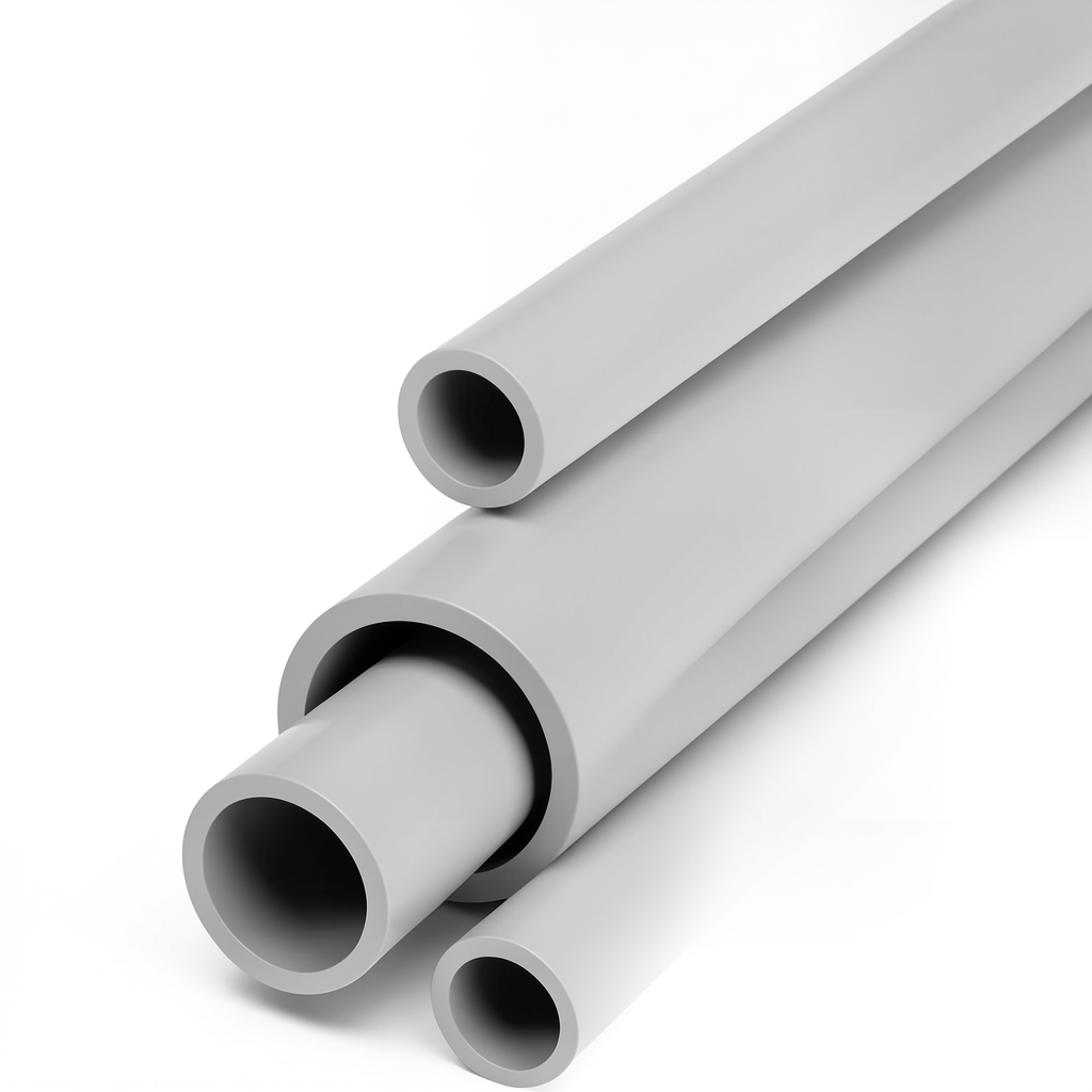 مواسير UPVC جدول 80 مقاس 1 إنش سمك 4.55 مم لون رمادي فاتح