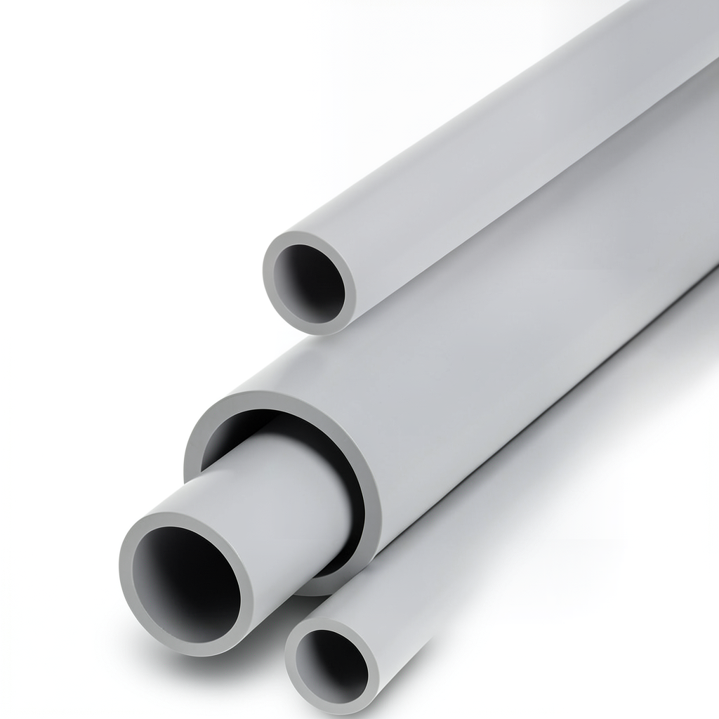 مواسير UPVC جدول 80 مقاس ¼ 1 إنش سمك 4.85 مم لون رمادي فاتح