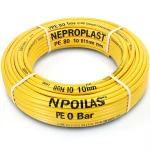 أنابيب HDPE PE 80 ضغط 10 بار قطر خارجي 110 مم سمك 8.1 مم لون أصفر | نيبروبلاست