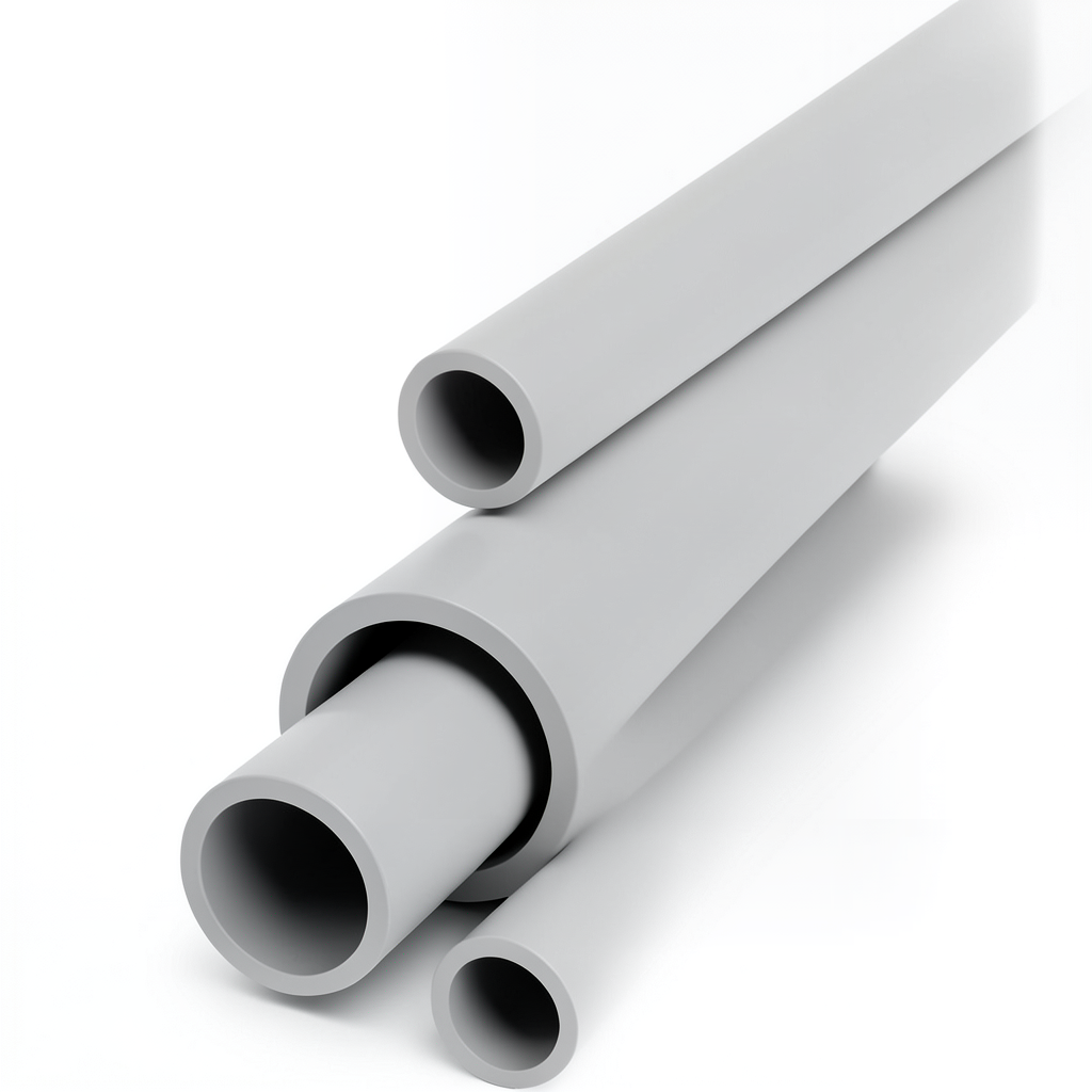 مواسير UPVC جدول 80 مقاس ½ 2 إنش سمك 7.01 مم لون رمادي فاتح