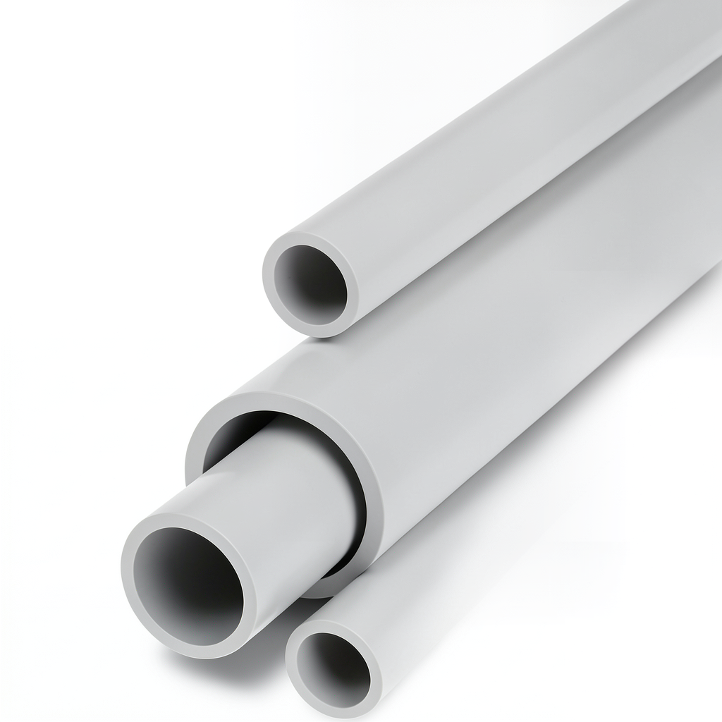 UPVC Pipes Schedule 80 Size 3 Inch Thickness 7.62 mm Light Gray