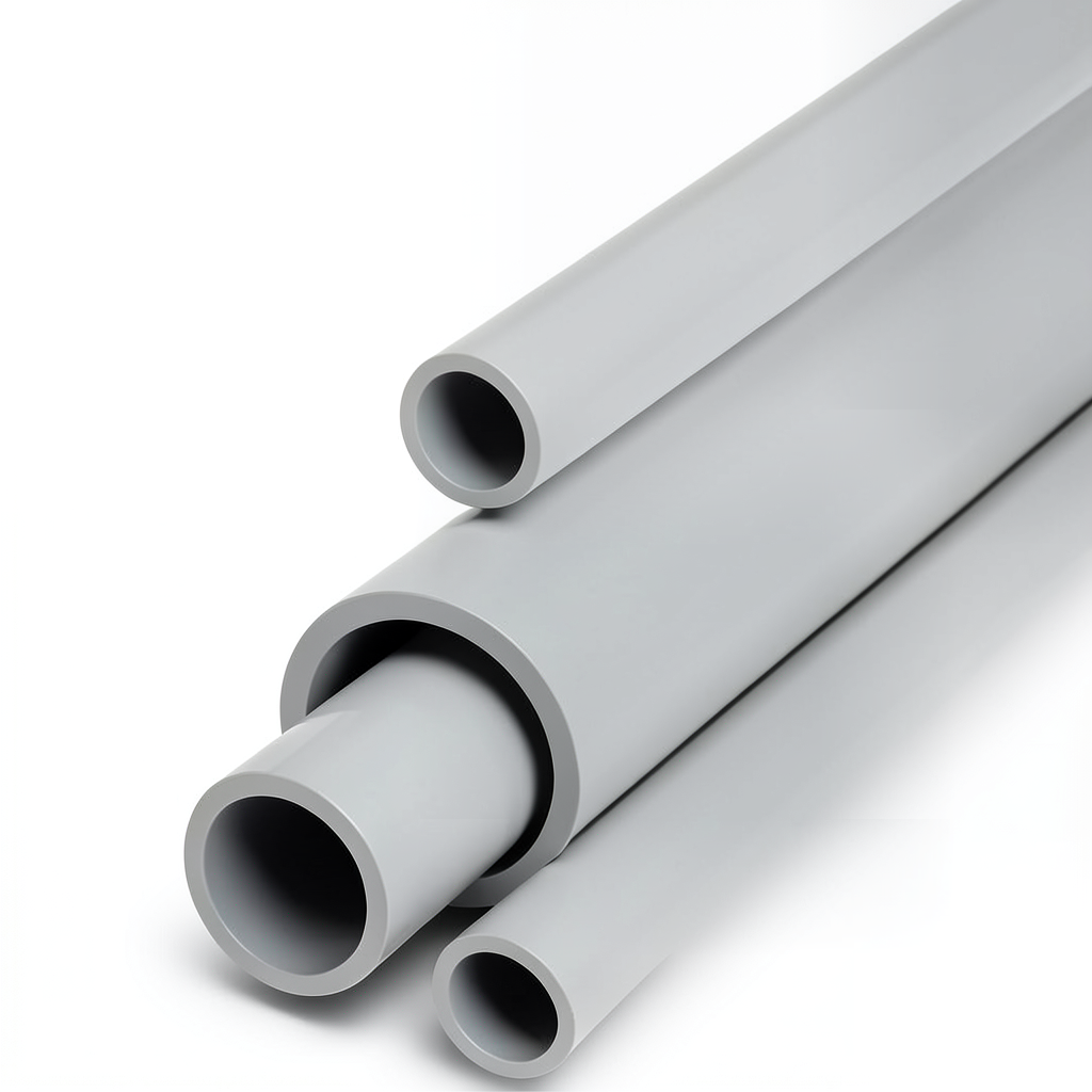 مواسير UPVC جدول 80 مقاس 8 إنش سمك 12.7 مم لون رمادي فاتح
