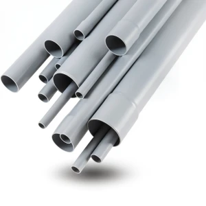 مواسير UPVC ضغط 10 بار قطر خارجي 50 مم سمك 2.4 مم لون رمادي