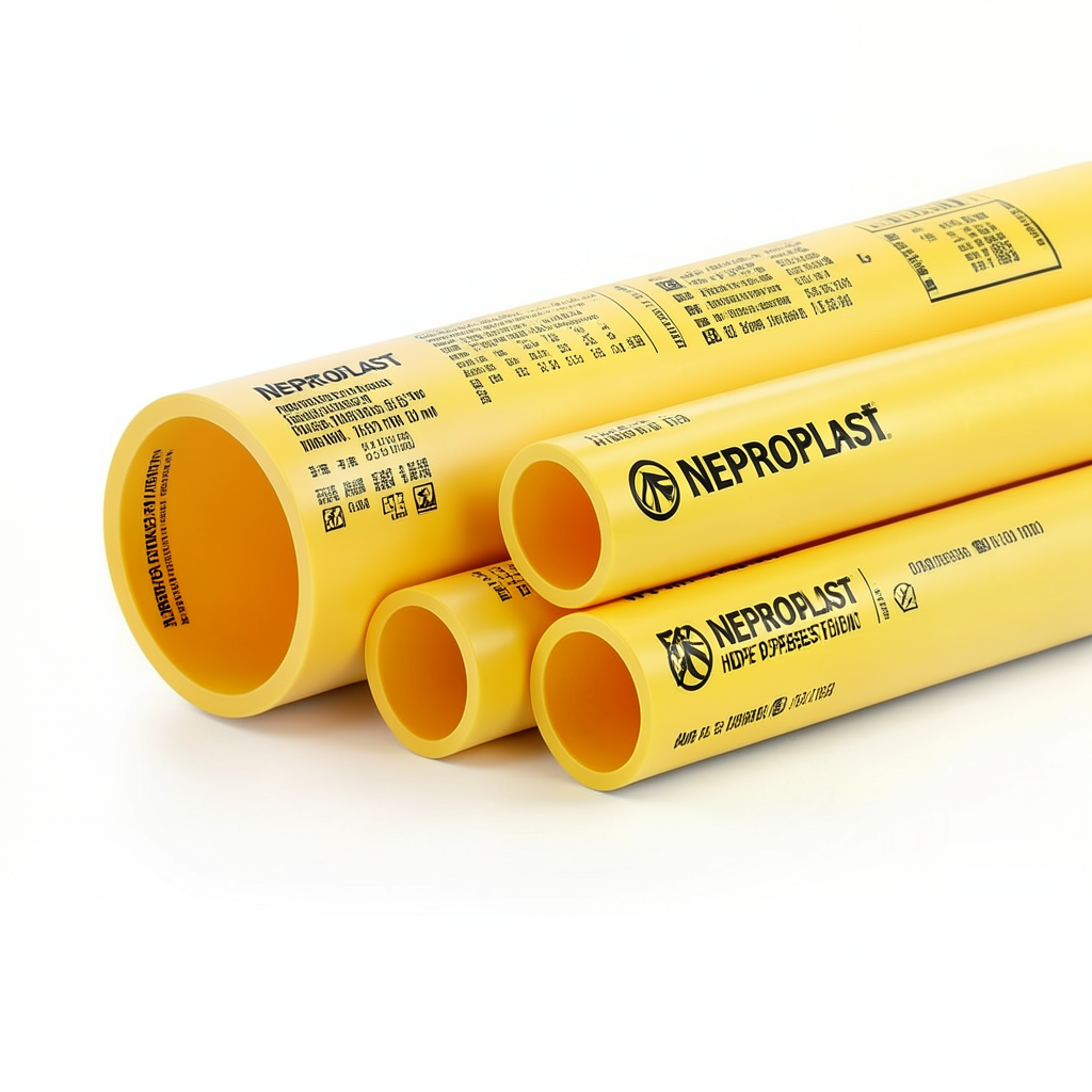 مواسير HDPE نيبروبلاست PE 80 ضغط 3.2 بار قطر خارجي 560 مم سمك 13.7 مم لون أصفر | نيبروبلاست