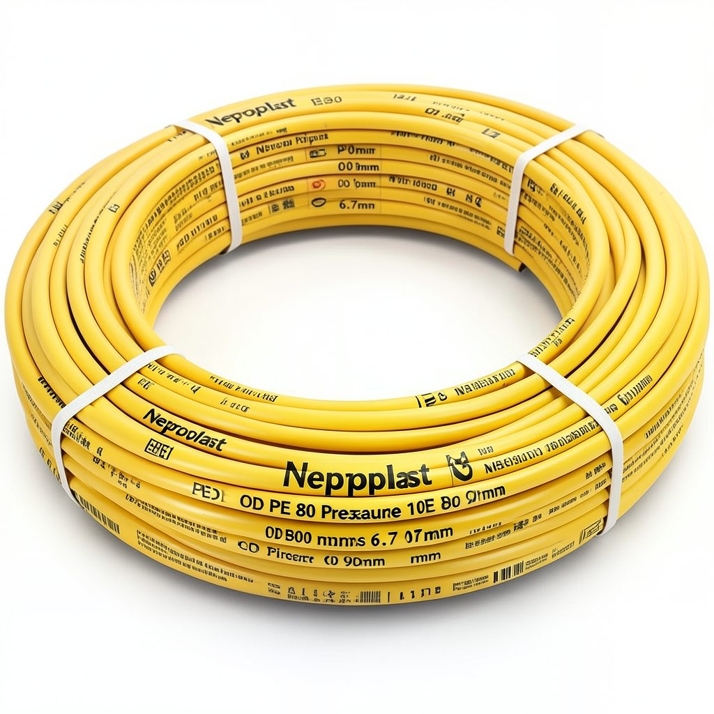 Neproplast HDPE Pipes PE 80 Pressure 10 Bar OD 90 mm Thickness 6.7 mm Yellow | NEPROPLAST