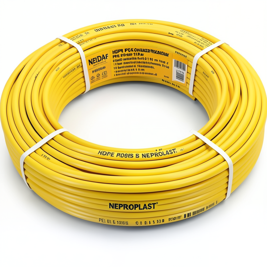 HDPE Pipes PE 80 Pressure 10 Bar Outside Diameter 110 mm Thickness 8.1 mm Yellow | NEPROPLAST