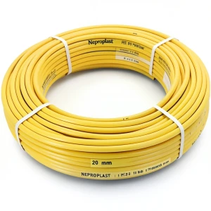 أنابيب HDPE نيبروبلاست PE 80 ضغط 10 بار قطر خارجي 20 مم سمك 1.8 مم لون أصفر | نيبروبلاست