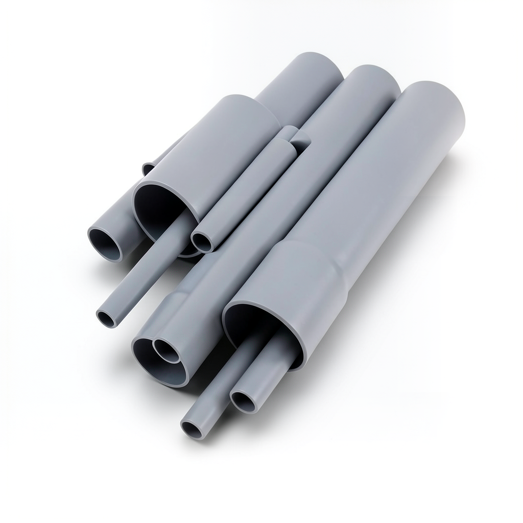 UPVC Pipes Nominal Pressure 10 Bar Outside Diameter 200 mm Thickness 9.6 mm Gray
